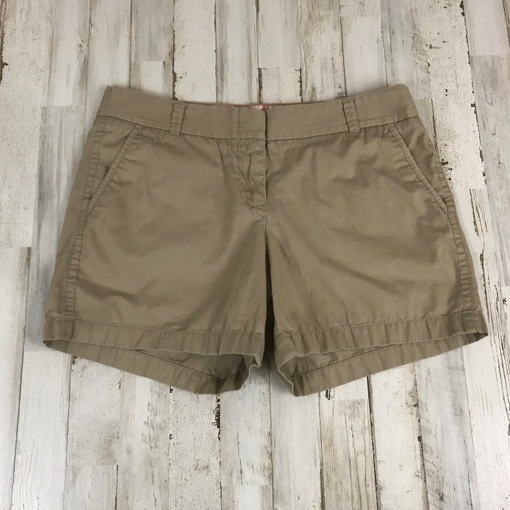 J. Crew Women Shorts Beige Classic Twill Broken-In